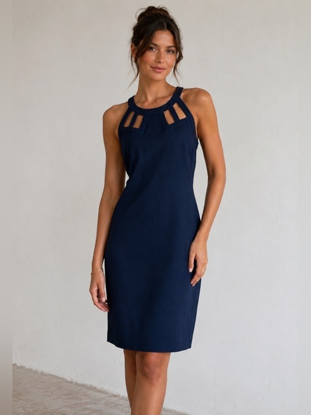 Banana Republic Sleeveless Cut Out Navy Dress Size 8 NWT